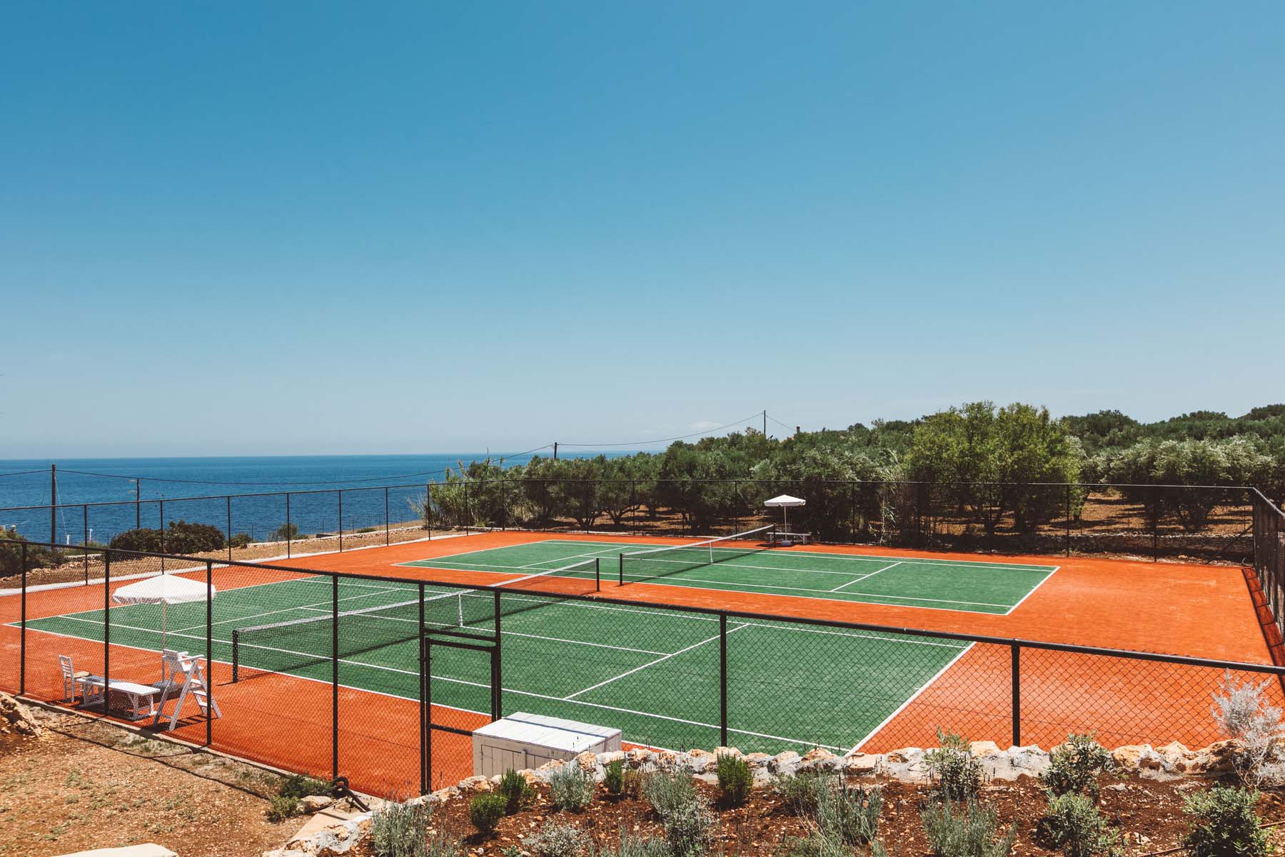 Two AstroTurf tennis courts