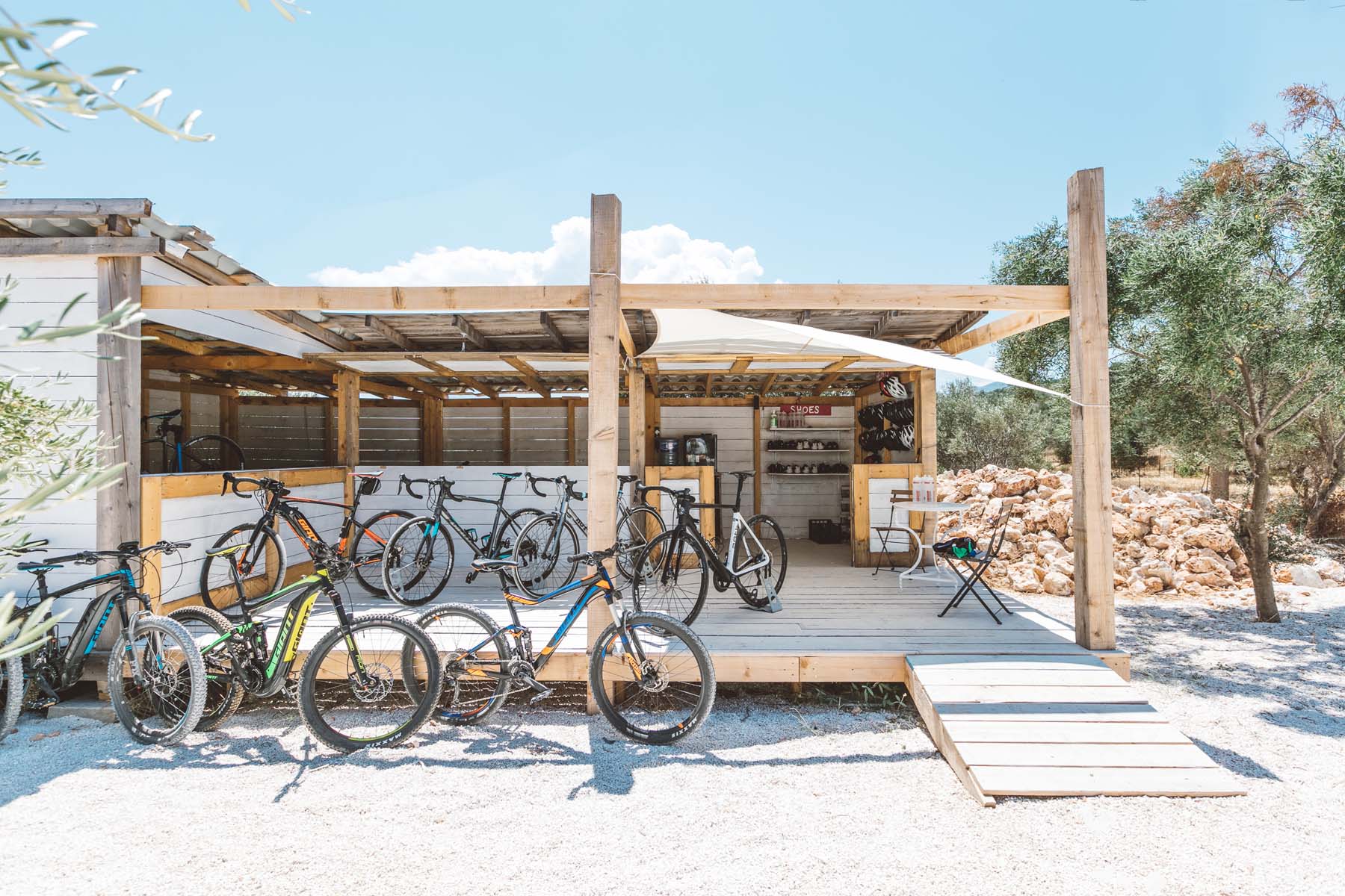 Peligoni's bike shed and collection of bikes