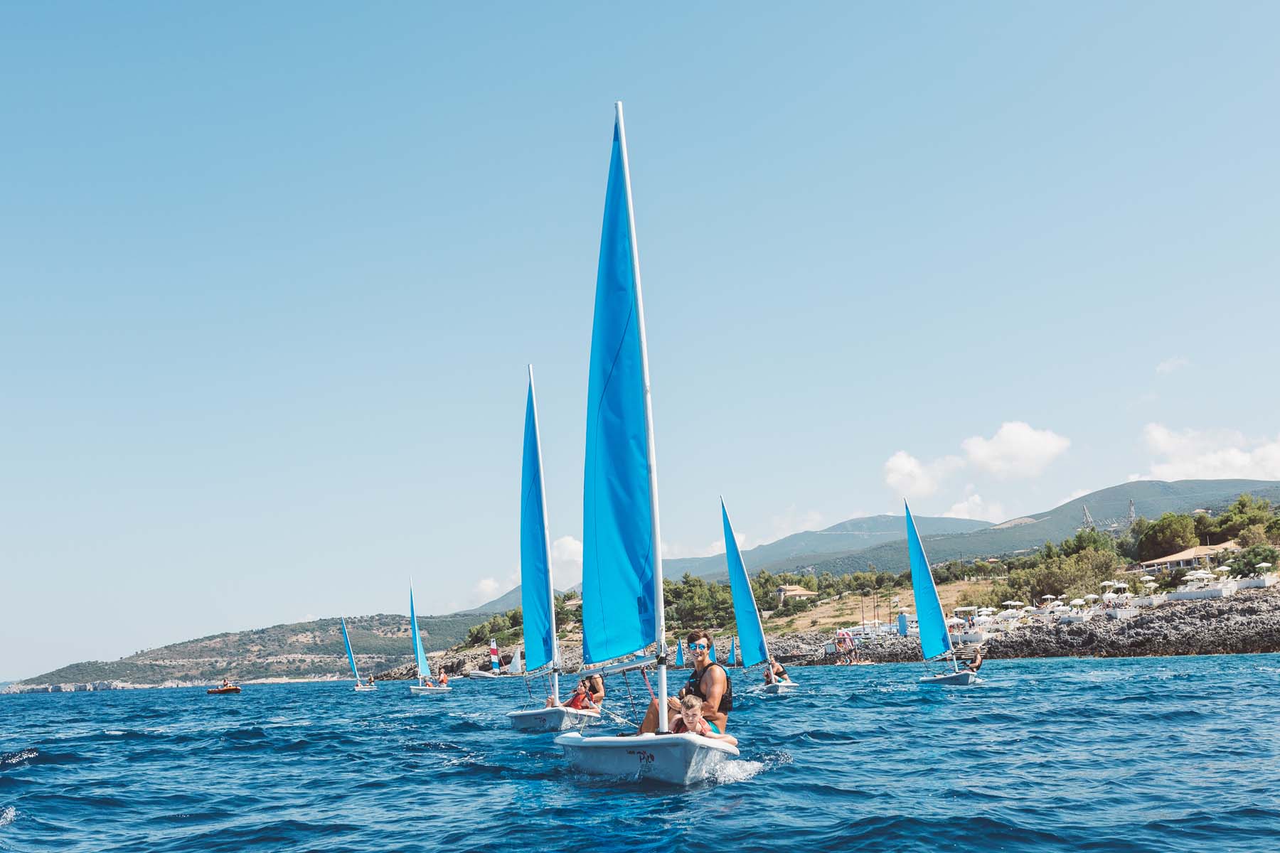 Kids sailing regatta at Peligoni